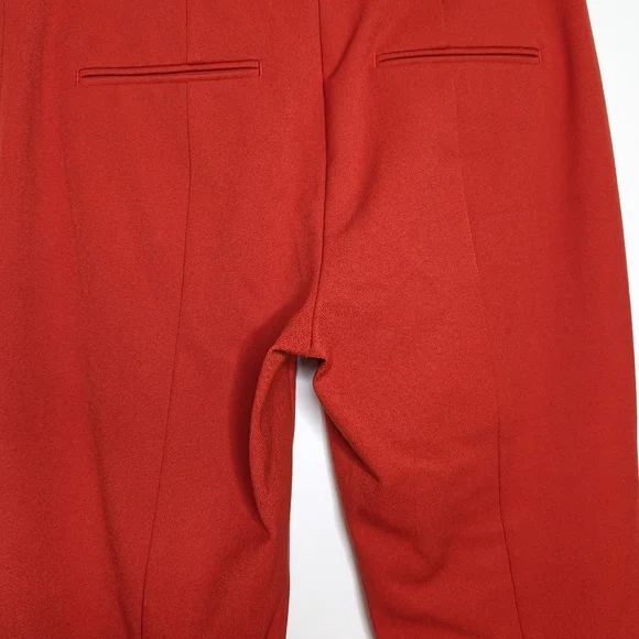 Ann Taylor Women's Orangish Red Straight Leg Pants with Front Seam Size 6 - Picture 13 of 16